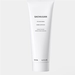 Sachajuan Styling Cream light heat protection, curly or straight adds shine